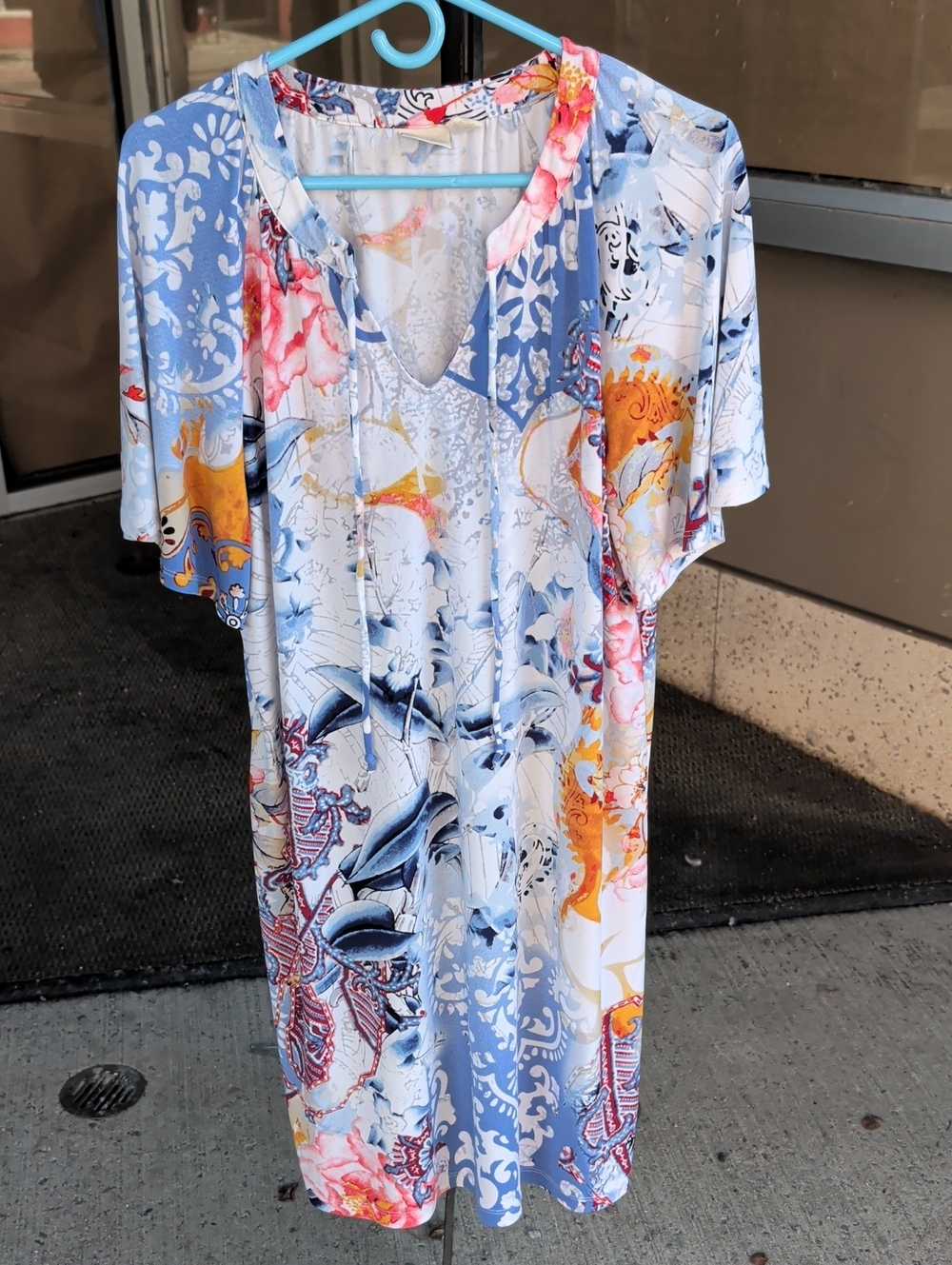 Chico's Multicolor Floral & Nautical Print Dress